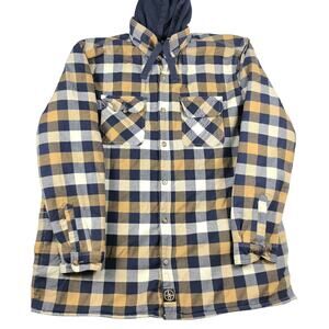 LINCOLN OUTFITTERS Men’s Plaid Hooded Shirt Jacket Quilted Lining Sz 3XLT